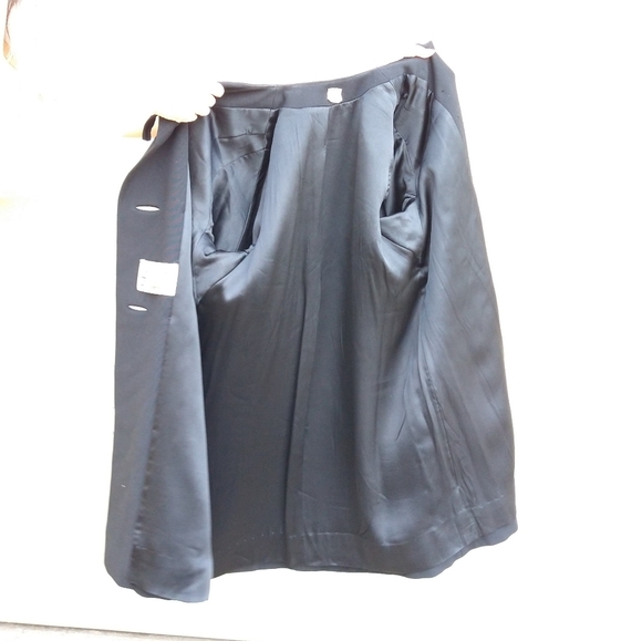 BLACK WOOL WEAVE COAT vintage 1960's 60's S M - Picture 9 of 10